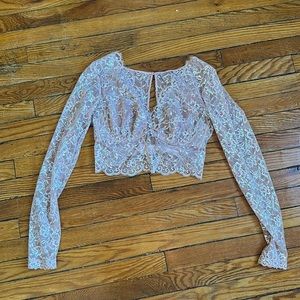 Victoria’s Secret pink lace long sleeve top